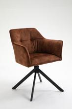 Design stoel LOFT koperbruin fluweel draaibaar zwart metalen, Huis en Inrichting, Stoelen, Ophalen of Verzenden, Nieuw