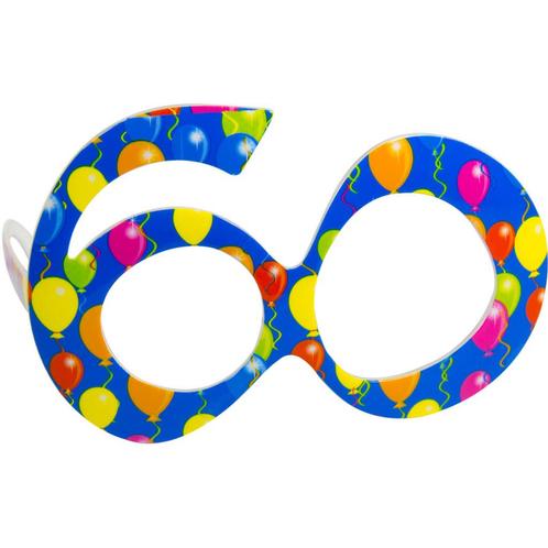 Bril 60 Jaar Blauw Ballon, Hobby en Vrije tijd, Feestartikelen, Nieuw, Verzenden