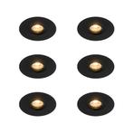 Set van 6 Moderne inbouwspot zwart 12 cm - Buco, Nieuw, Metaal of Aluminium