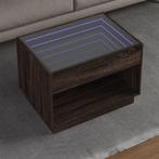 vidaXL Salontafel met Infinity LED 70x50x50 cm bruin, 50 tot 100 cm, 50 tot 75 cm, Verzenden, Nieuw