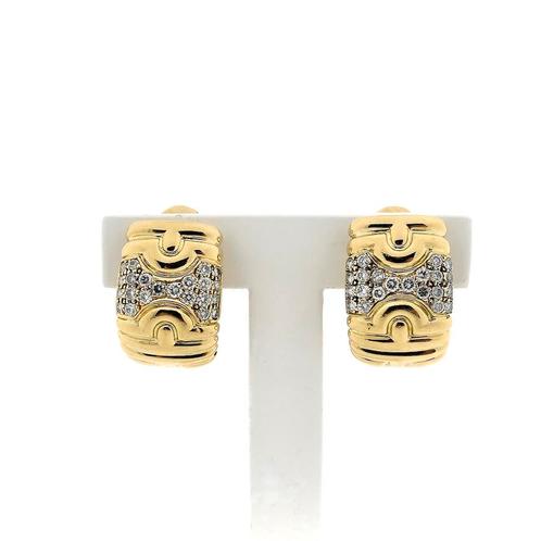 18 Krt. Gouden oorbellen met diamant 1,32 ct. | BVLGARI, Sieraden, Tassen en Uiterlijk, Oorbellen, Overige kleuren, Gebruikt, Met edelsteen