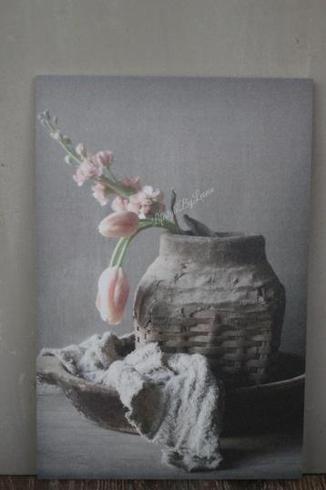 Decobord Leemmand met roze tulpen A4