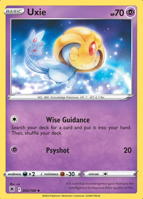 Uxie 065/189 Astral Radiance, Hobby en Vrije tijd, Verzamelkaartspellen | Pokémon, Losse kaart, Nieuw, Foil, Ophalen of Verzenden