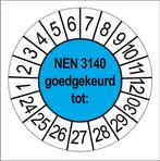 50 Keuringsstickers NEN 3140 Rond 35 mm jaartal 24/30 blauw, Doe-het-zelf en Verbouw, Meetapparatuur, Nieuw, Verzenden