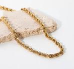 Gold RVS Rope chain ketting, Nieuw