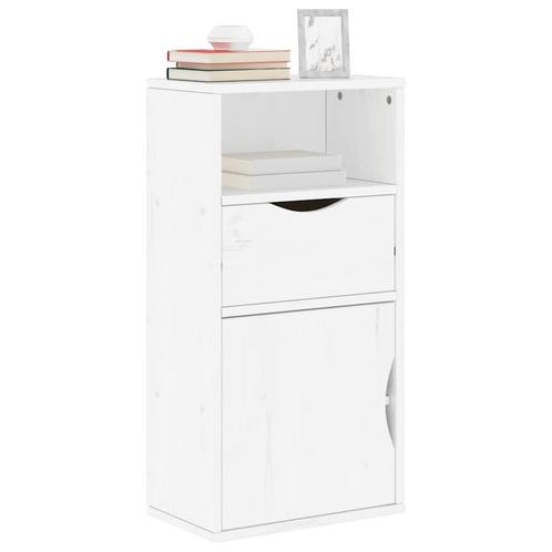 vidaXL Bijzetkast met lade ODDA 40x24x79 cm massief, Huis en Inrichting, Kasten | Buffetkasten, Nieuw, Grenenhout, Verzenden