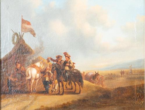 Navolger van Pieter Wouwerman, ‘Legerkamp met ruiters’, Antiek en Kunst, Kunst | Schilderijen | Klassiek