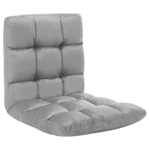 vidaXL Vloerstoel inklapbaar microvezel lichtgrijs, Huis en Inrichting, Banken | Sofa's en Chaises Longues, Nieuw, Verzenden