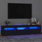 vidaXL Tv-meubel met LED-verlichting 180x35x40 cm zwart, Huis en Inrichting, Kasten | Televisiemeubels, Verzenden, 150 tot 200 cm