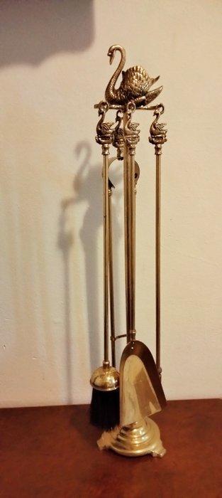 Openhaard accessoire (5) - Forme Signe brons - Verguld, Antiek en Kunst, Curiosa en Brocante