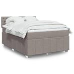 vidaXL Boxspring met matras stof taupe 140x190 cm, Verzenden, Stof, Nieuw, Tweepersoons