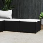 vidaXL Voetensteunen 2 st met kussen poly rattan zwart, Verzenden, Nieuw, Rotan