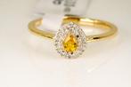 Ring - 14 karaat Geel goud Saffier - Diamant - Gele saffier, Nieuw
