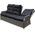 Ibiza stoel-bank loungeset 6-delig verstelbaar grijs, Tuin en Terras, Tuinsets en Loungesets, Ophalen of Verzenden, Nieuw, Wicker