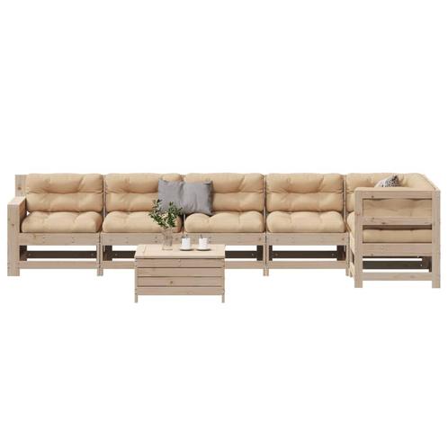vidaXL 7-delige Loungeset met kussens massief grenenhout, Tuin en Terras, Tuinsets en Loungesets, Loungeset, Nieuw, Verzenden