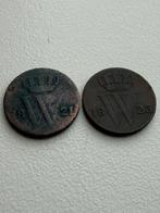 Nederland. Willem I. 1/2 Cent 1821 Utrecht, 1823 Brussels, Postzegels en Munten, Munten | Nederland