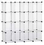 Opvouwbare Modulaire Kast met 16 Kubussen – Transparant, Verzenden, Nieuw