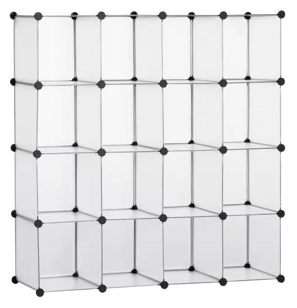 Opvouwbare Modulaire Kast met 16 Kubussen – Transparant, Huis en Inrichting, Kasten | Kledingkasten, Nieuw, Verzenden