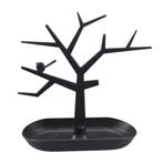 Sieradenhouder - sieradenboom met bakje - zwart - kunststof, Nieuw, Verzenden