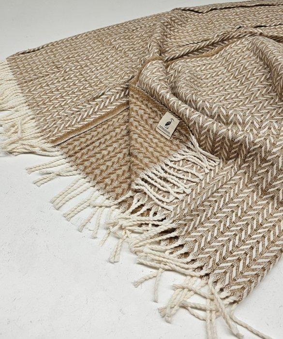 PLAID exclusief Arredo cammello en wit in katoen - 200x150cm, Antiek en Kunst, Curiosa en Brocante