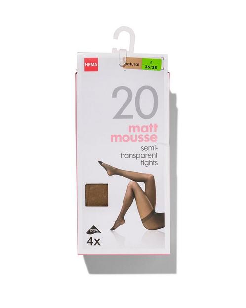 HEMA 4-pak pantys mat halfdoorschijnend 20 denier beige, Kleding | Dames, Leggings, Maillots en Panty's, Nieuw, Verzenden