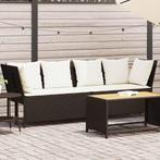 vidaXL Tuinbank met kussens poly rattan bruin, Verzenden, Nieuw, Rotan