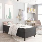 vidaXL Boxspring stof donkergrijs 90x200 cm, Huis en Inrichting, Slaapkamer | Bedden, 90 cm, Eenpersoons, Verzenden, Nieuw