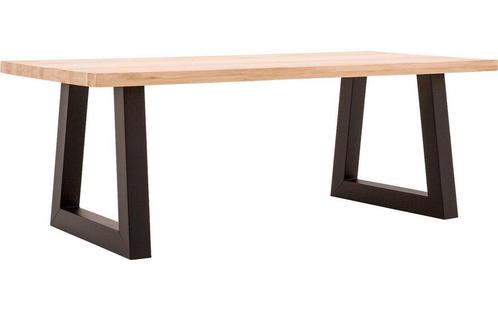 Eiken boomstamtafel - Trapezepoot, Huis en Inrichting, Tafelonderdelen
