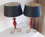 Conforama - Tafellamp (2) - Royal Robijn - Goud gecoat