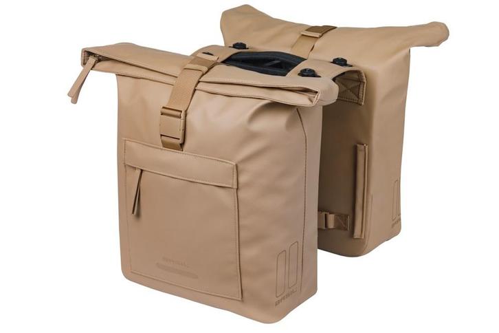 Basil Basil Brooklyn Dubbele MIK Fietstas 41L – Zand – Stevi, Fietsen en Brommers, Fietsaccessoires | Fietstassen, Nieuw, Verzenden