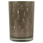 windlicht ski taupe zilver large 18cm, Verzenden, Nieuw