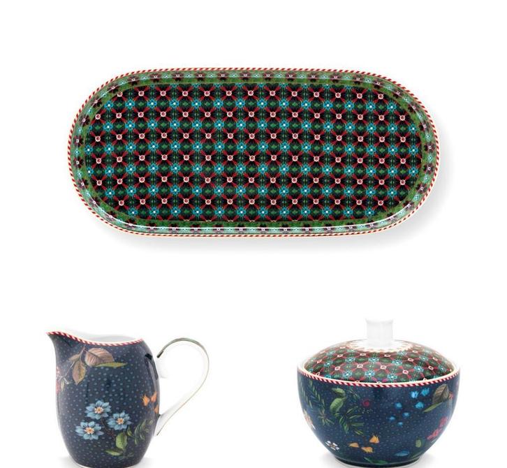 Pip Studio Berry Blues serviesset 3-delig – suiker & melk, Huis en Inrichting, Keuken | Servies, Overige stijlen, Nieuw, Porselein