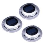 Set 3 stuks Solar Decklight RVS Tuinverlichting, Zonne-energie, Verzenden, Minder dan 50 watt, Nieuw