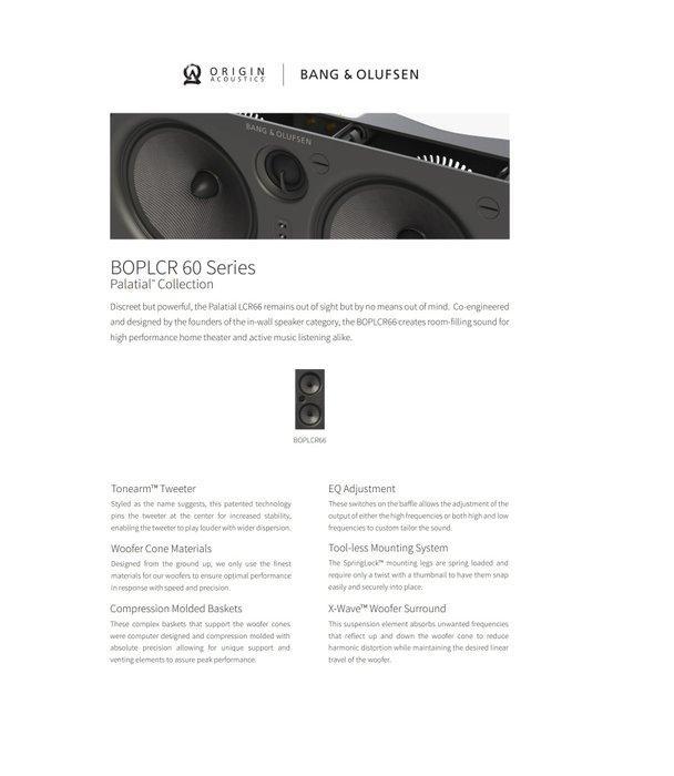 Bang & Olufsen - Origin Acoustics BOPLCR 60 Series Palatial, Audio, Tv en Foto, Stereo-sets
