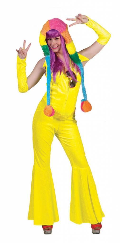 Disco Jumpsuit neon geel, Kleding | Dames, Carnavalskleding en Feestkleding, Nieuw, Ophalen of Verzenden