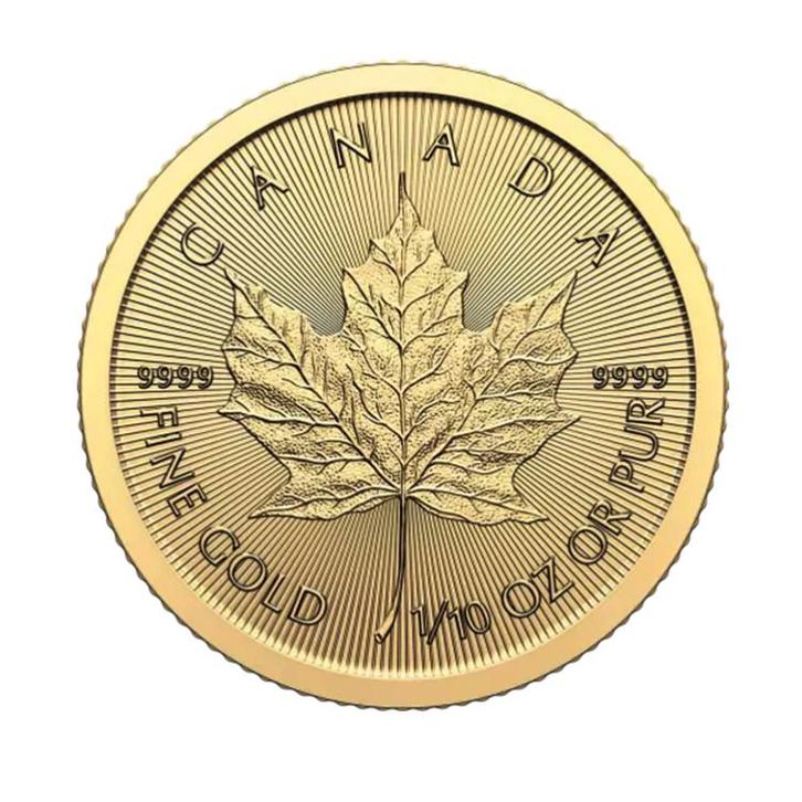 Gouden Maple Leaf munt 2025 1/10 troy ounce, Postzegels en Munten, Edelmetalen en Baren, Verzenden