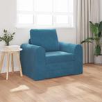 vidaXL Slaapbank Blauw 98 x 71 x 83 cm Fluweel, Huis en Inrichting, Verzenden, Nieuw, Stof, Minder dan 150 cm