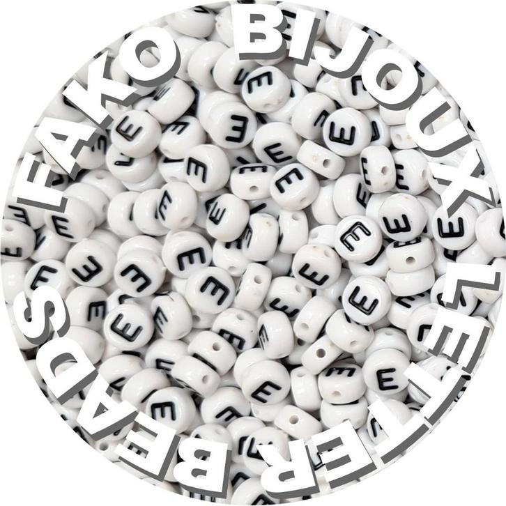 Fako Bijoux - Letterkralen E - Letter Beads - Alfabet Kralen, Hobby en Vrije tijd, Kralen en Sieraden maken, Verzenden