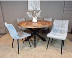 Combideal Leonardo: ronde eettafel Mangohout 120 cm met 4, Huis en Inrichting, Tafels | Eettafels, Ophalen of Verzenden, Nieuw