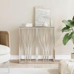 vidaXL Wandtafel 70x30x70 cm roestvrij staal en glas, Huis en Inrichting, Tafels | Bijzettafels, Verzenden, Nieuw