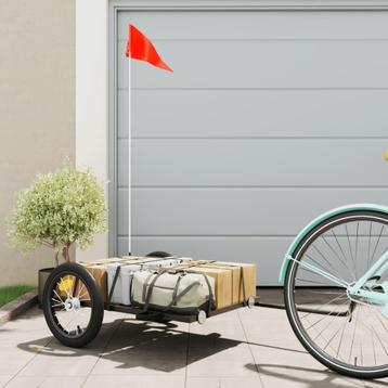 vidaXL Fietstrailer 126x63x34 cm ijzer zwart beschikbaar voor biedingen