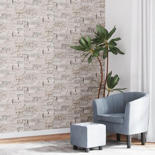 vidaXL Vliesbehang 3D steen-look 10x0,53 m crèmekleurig, Huis en Inrichting, Stoffering | Behang, Verzenden