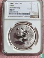 China 10 yuan 2000 (PROOF - mirrored ring) Pandas, Verzenden, Losse munt, Goud