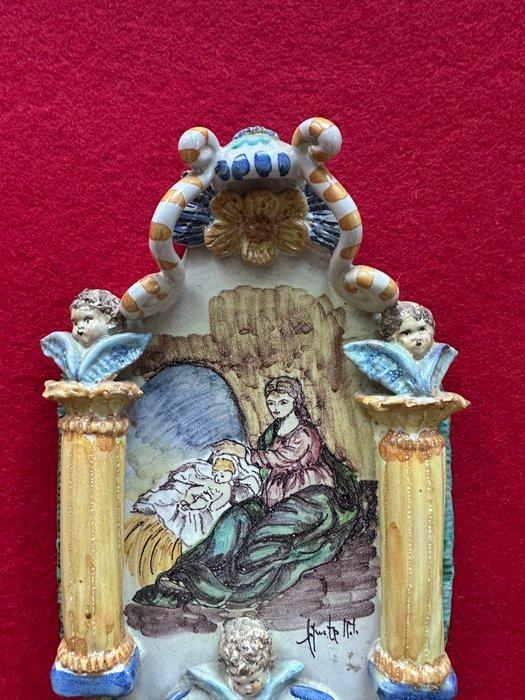 Wijwatervat - Vergine Maria e Gesù Bambino - Manifattura, Antiek en Kunst, Antiek | Boeken en Bijbels