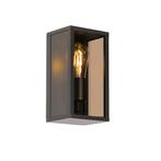 Buiten wandlamp zwart met smoke glas 26 cm IP44 - Charlois, Tuin en Terras, Buitenverlichting, Nieuw, Minder dan 50 watt