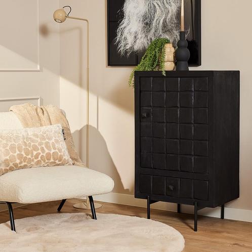 *WOONWINKEL* Starfurn Brandy Black Kabinet Industrieel Zwart, Huis en Inrichting, Kasten | Wandmeubels, Nieuw, Verzenden