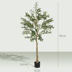 TRUUSK Kunstplant Olijfboom 150 cm - 720 Bladeren - 40 Olijv, Verzenden, Nieuw