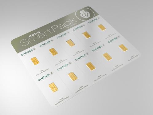 10 x 1 gram goudbaar Smartpack C.Hafner LBMA gecertificeerd, Postzegels en Munten, Edelmetalen en Baren, Goud, Verzenden