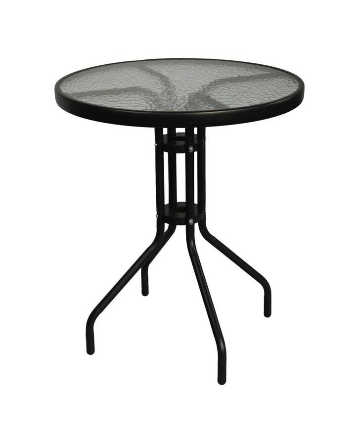 Bistrotafel - rond 60 cm – zwart - tuintafeltje met gehar., Tuin en Terras, Tuintafels, Nieuw, Ophalen of Verzenden