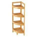 [en.casa] Staand rek Lestijärvi bamboe hoekrek 80x23x23 cm, Huis en Inrichting, Verzenden, Nieuw